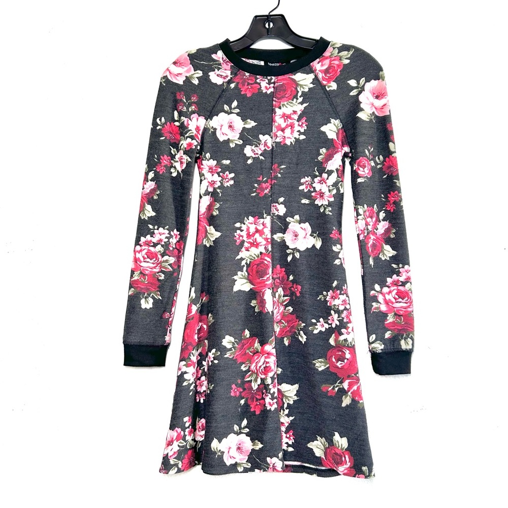 Teeze Me Floral Fit & Flare Long Sleeve Mini Dress